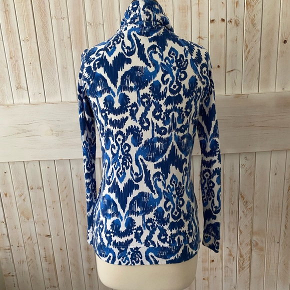 Lilly Pulitzer blue and white zip up sweat jacket. Size XS - Picture 4 of 5